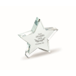 Trophée en verre en forme d'étoile à personnaliser couleur transparent vue principale