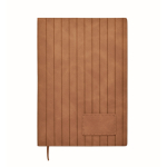 Carnet A5 à couverture souple cuir synthétique, pages lignées couleur marron deuxième vue