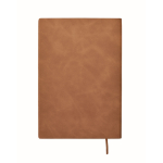 Carnet A5 à couverture souple cuir synthétique, pages lignées couleur marron troisième vue