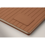 Carnet A5 à couverture souple cuir synthétique, pages lignées couleur marron troisième vue photographique
