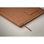 Carnet A5 à couverture souple cuir synthétique, pages lignées couleur marron quatrième vue photographique