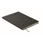 Carnet A5 à couverture souple cuir synthétique, pages lignées couleur noir