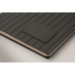 Carnet A5 à couverture souple cuir synthétique, pages lignées couleur noir troisième vue photographique