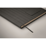 Carnet A5 à couverture souple cuir synthétique, pages lignées couleur noir quatrième vue photographique