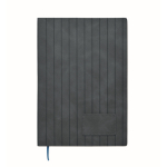 Carnet A5 à couverture souple cuir synthétique, pages lignées couleur bleu deuxième vue