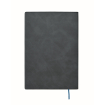 Carnet A5 à couverture souple cuir synthétique, pages lignées couleur bleu troisième vue
