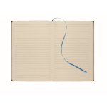 Carnet A5 à couverture souple cuir synthétique, pages lignées couleur bleu sixième vue