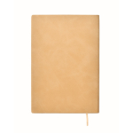 Carnet A5 à couverture souple cuir synthétique, pages lignées couleur beige troisième vue