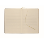Carnet A5 à couverture souple cuir synthétique, pages lignées couleur beige sixième vue