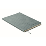 Carnet A5 à couverture souple cuir synthétique, pages lignées couleur noir mat