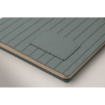 Carnet A5 à couverture souple cuir synthétique, pages lignées couleur noir mat troisième vue photographique