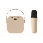 Set pour karaoké avec haut-parleur de style vintage à LED et micro couleur beige sixième vue