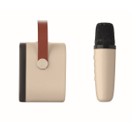 Set pour karaoké avec haut-parleur de style vintage à LED et micro couleur beige septième vue