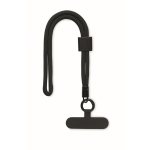 Bracelet en RPET ajustable pour téléphone portable, longueur 25 cm couleur noir