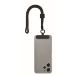 Bracelet en RPET ajustable pour téléphone portable, longueur 25 cm couleur noir septième vue