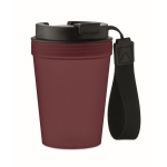 Gobelet anti-fuite avec sangle en polyester RPET 300ml couleur bordeaux