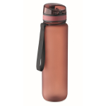 Gourde en plastique avec graduations et bouchon rabattable 1L couleur bordeaux troisième vue