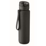 Gourde en plastique avec graduations et bouchon rabattable 1L couleur noir troisième vue