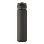 Gourde en plastique avec graduations et bouchon rabattable 1L couleur noir huitième vue