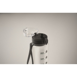 Gourde en plastique avec graduations et bouchon rabattable 1L couleur transparent cinquième vue photographique