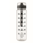 Gourde en plastique avec graduations et bouchon rabattable 1L couleur transparent septième vue