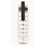Gourde en plastique avec graduations et bouchon rabattable 1L couleur transparent