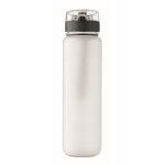 Gourde en plastique avec graduations et bouchon rabattable 1L couleur blanc transparent huitième vue