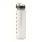 Gourde en plastique avec graduations et bouchon rabattable 1L couleur blanc transparent neuvième vue