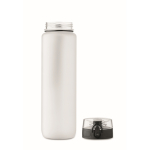 Gourde en plastique avec graduations et bouchon rabattable 1L couleur blanc transparent