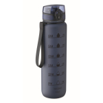 Gourde en plastique avec graduations et bouchon rabattable 1L couleur bleu marine