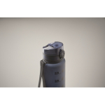 Gourde en plastique avec graduations et bouchon rabattable 1L couleur bleu marine quatrième vue photographique
