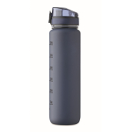 Gourde en plastique avec graduations et bouchon rabattable 1L couleur bleu marine neuvième vue
