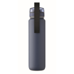 Gourde en plastique avec graduations et bouchon rabattable 1L couleur bleu marine