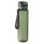 Gourde en plastique avec graduations et bouchon rabattable 1L couleur vert foncé troisième vue