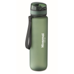 Gourde en plastique avec graduations et bouchon rabattable 1L couleur vert foncé troisième vue principale