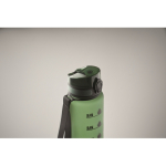 Gourde en plastique avec graduations et bouchon rabattable 1L couleur vert foncé quatrième vue photographique