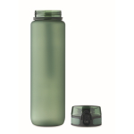 Gourde en plastique avec graduations et bouchon rabattable 1L couleur vert foncé