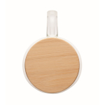 Longue tasse en verre avec anse transparente et couvercle bois 450ml couleur transparent quatrième vue