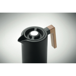 Pichet en acier inoxydable recyclé avec anse en bois 1L couleur noir