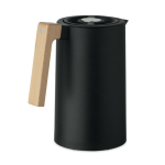 Pichet en acier inoxydable recyclé avec anse en bois 1L couleur noir