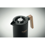 Pichet en acier inoxydable recyclé avec anse en bois 1L couleur noir