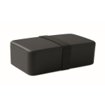 Boîte repas en plastique avec une bande élastique de fermeture 750ml couleur noir huitième vue