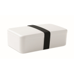 Boîte repas en plastique avec une bande élastique de fermeture 750ml couleur blanc huitième vue