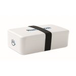Boîte repas en plastique avec une bande élastique de fermeture 750ml couleur blanc vue principale