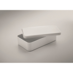 Boîte repas en plastique avec une bande élastique de fermeture 750ml couleur blanc vue photographique