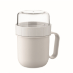 Tasse à emporter pour le petit-déjeuner avec 2 compartiments, 450 ml couleur blanc