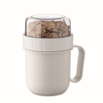 Tasse à emporter pour le petit-déjeuner avec 2 compartiments, 450 ml couleur blanc deuxième vue