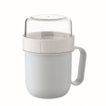 Tasse à emporter pour le petit-déjeuner avec 2 compartiments, 450 ml couleur bleu ciel