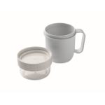 Tasse à emporter pour le petit-déjeuner avec 2 compartiments, 450 ml couleur bleu ciel troisième vue