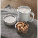 Tasse à emporter pour le petit-déjeuner avec 2 compartiments, 450 ml couleur bleu ciel vue d'ambiance